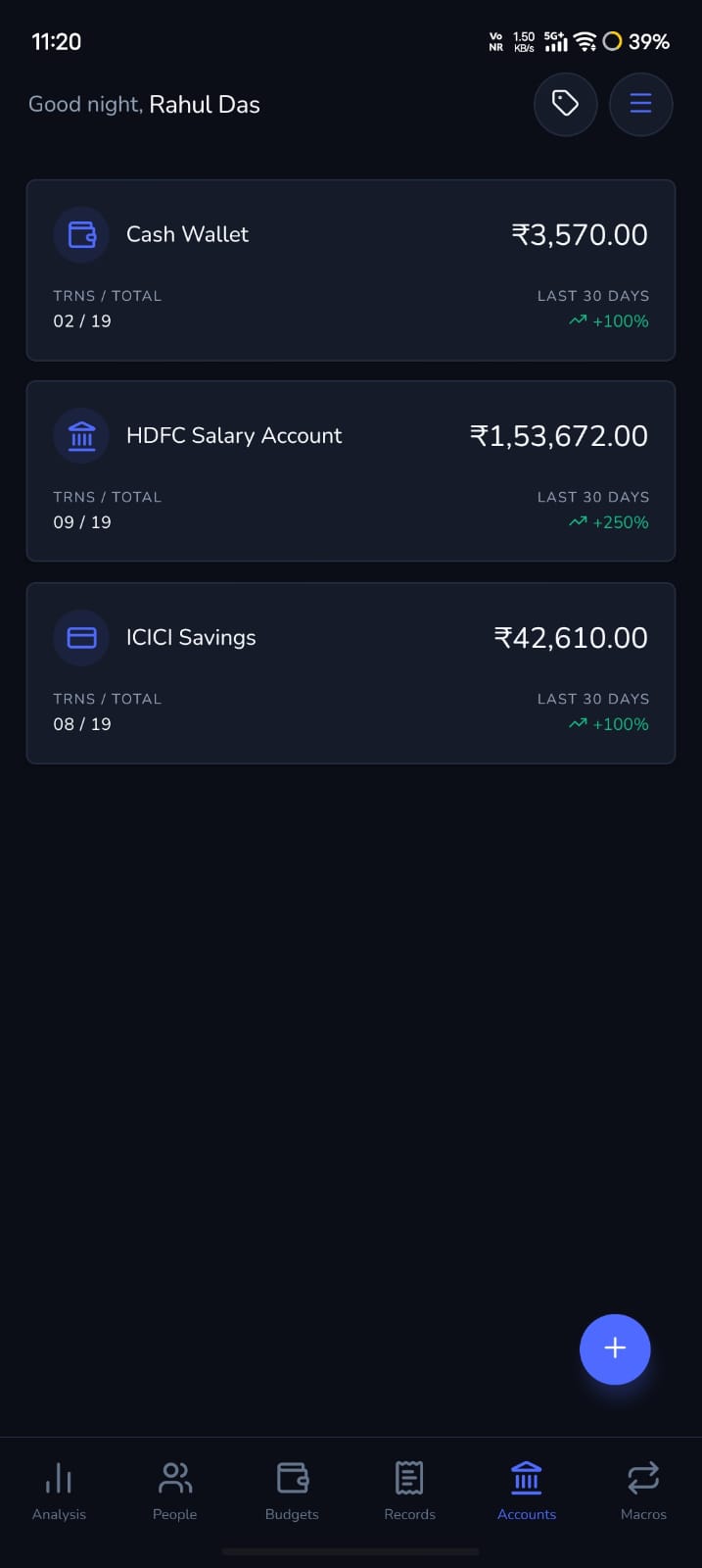 MyMoney Multi-Account Balances & Growth